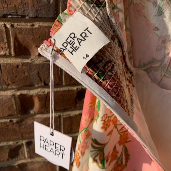 NWT Paper Heart Pink Floral Sundress Size 8 - Picture 5 of 16